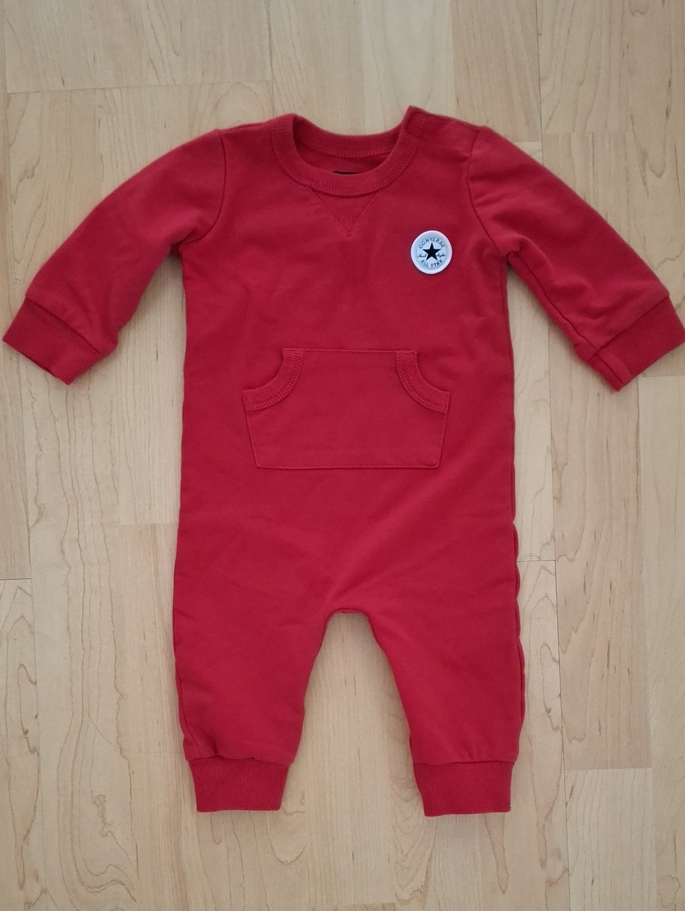 Converse Chuck Taylor Red Baby One-Piece with Kangaroo Pocket 6m